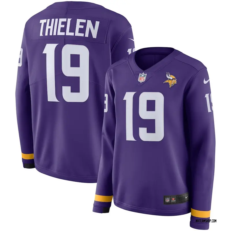 Women's Adam Thielen Minnesota Vikings Therma Long Sleeve Jersey - Purple